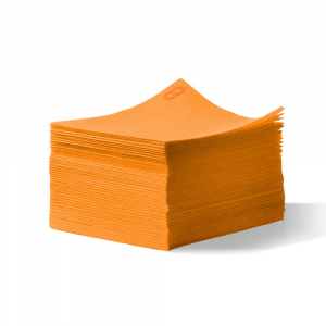 Pile de 100 serviettes cocktail sun ouate en papier 20x20 cm orange/mandarine