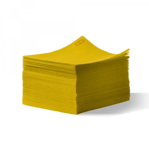Pile de 100 serviettes cocktail sun ouate en papier 20x20 cm jaune