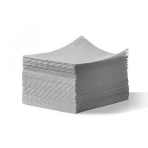 Pile de 100 serviettes cocktail sun ouate en papier 20x20 cm gris argent