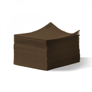 Pile de 100 serviettes cocktail sun ouate en papier 20x20 cm couleur chocolat