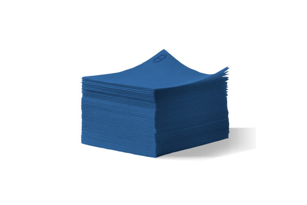 Pile de 100 serviettes cocktail sun ouate en papier 20x20 cm bleu marine