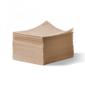 Pile de 100 serviettes cocktail sun ouate en papier 20x20 cm couleur naturel écologique