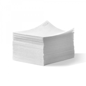 Pile de 100 serviettes cocktail sun ouate en papier 20x20 cm blanche