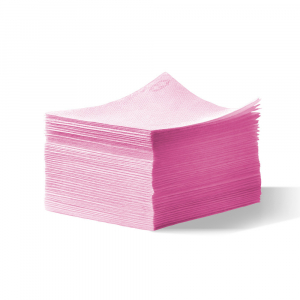 Pile de 100 serviettes cocktail sun ouate en papier 20x20 cm fuschia