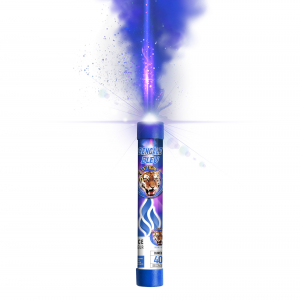 flamme de bengale bleue allumée