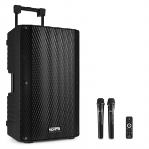 Vonyx - Sono portable sur batterie, 12" FM/SD/USB/MP3/BT, 1000W 2 Micro main UHF - VSA700