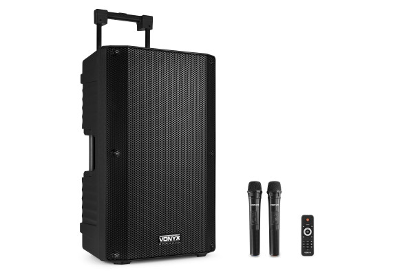 Vonyx - Sono portable sur batterie, 12" FM/SD/USB/MP3/BT, 1000W 2 Micro main UHF - VSA700