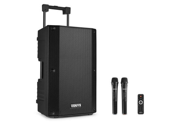 onyx - Sono portable sur batterie, 12" FM/SD/USB/MP3/BT, 800W 2 Micro main UHF - VSA500