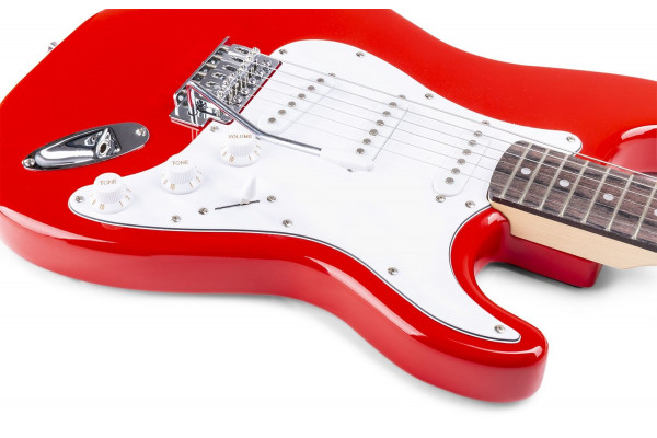 pack guitare electrique rouge et blanc