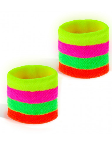 Bandeau fluo multicolore poignets