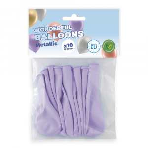 Sachet de 10 ballons de baudruche lilas métallisé