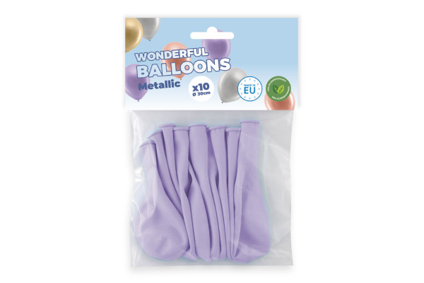 Sachet de 10 ballons de baudruche lilas métallisé