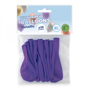 Sachet de 10 ballons de baudruche violets métallisés