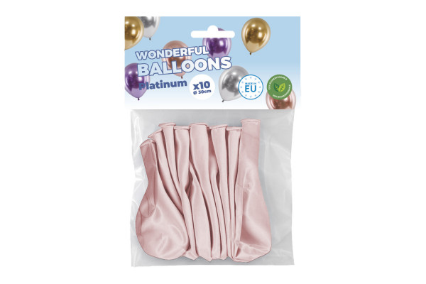 Sachet de 10 ballons de baudruche roses chromés