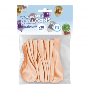 Sachet de 10 ballons de baudruche roses gold chromés platinum
