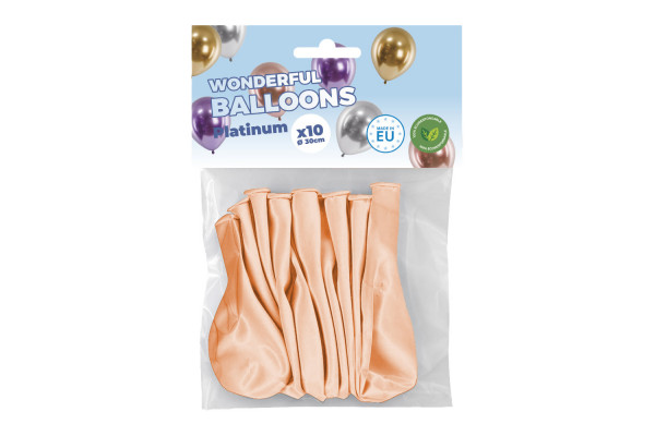 Sachet de 10 ballons de baudruche roses gold chromés platinum