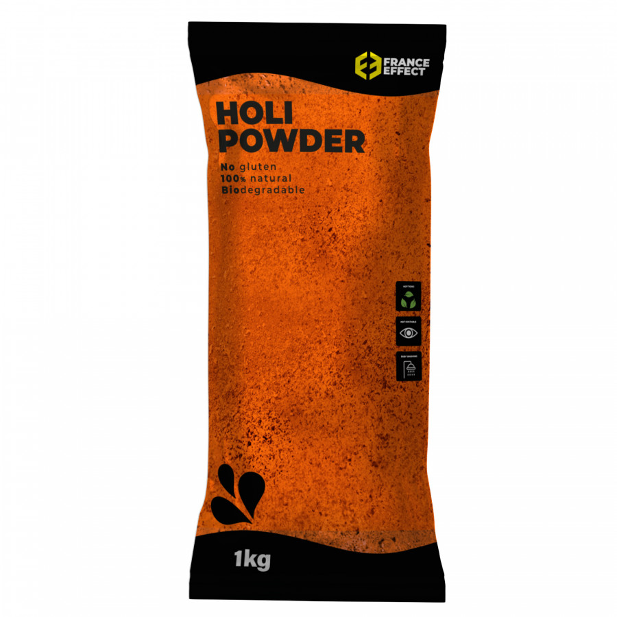 Poudre Holi Orange - Sachet de 1kg