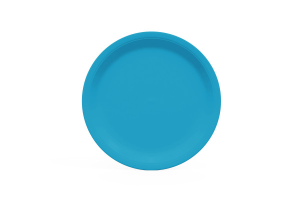 assiette en carton bleu turquoise