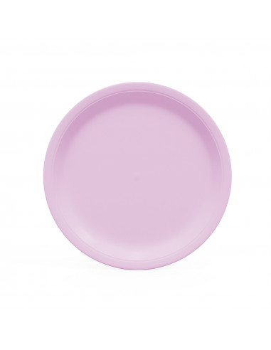 assiette en carton de couleur rose pastel