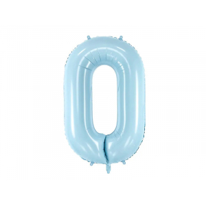 ballon chiffre 0 bleu clair