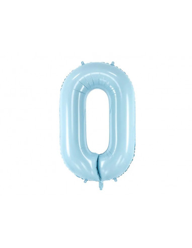 ballon chiffre 0 bleu clair