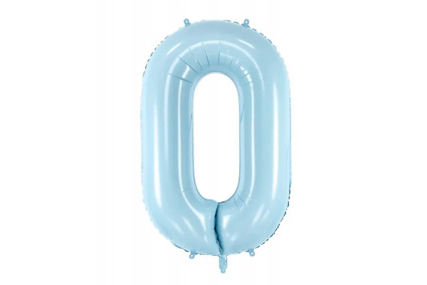 ballon chiffre 0 bleu clair