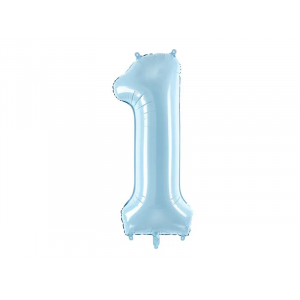 ballon chiffre 1 bleu clair
