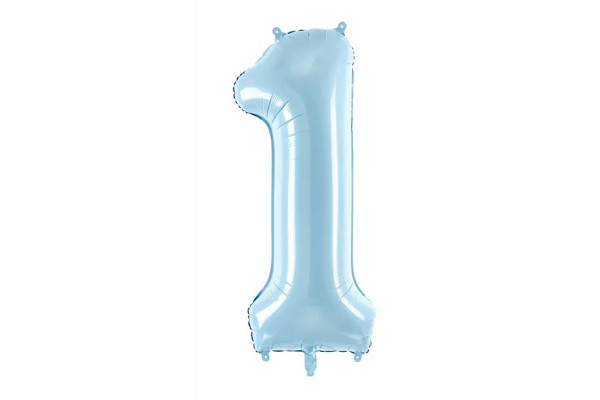 ballon chiffre 1 bleu clair