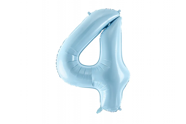 ballon chiffre 4 alu bleu