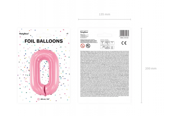 ballon chiffre 0 rose clair pack