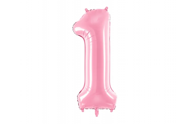 ballon chiffre 1 rose