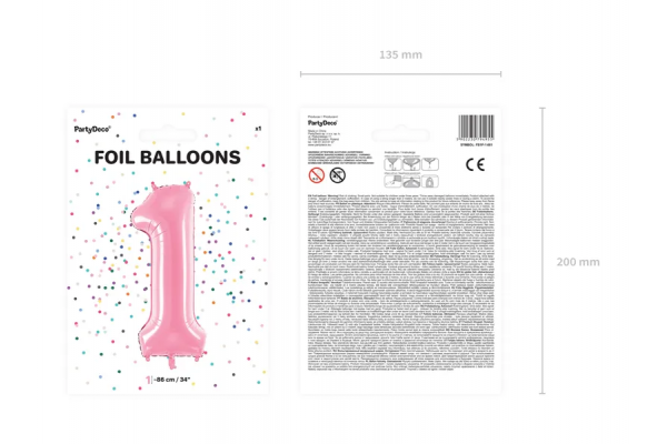 ballon chiffre 1 rose pack