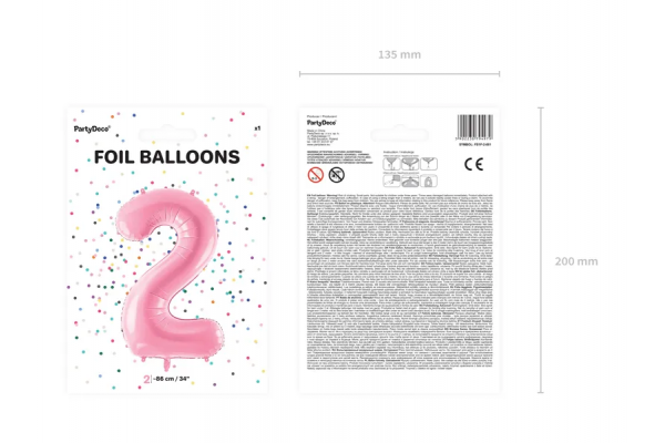 ballon chiffre 2 rose pack