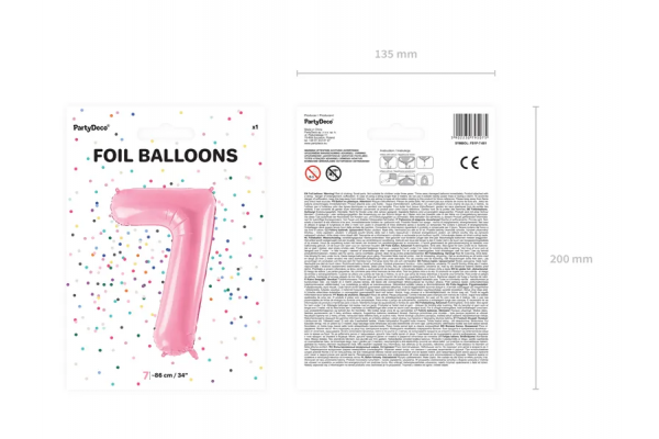 ballon chiffre 7 rose pack