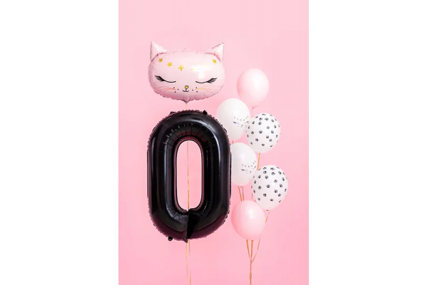 ballon chiffre noir 0 chat