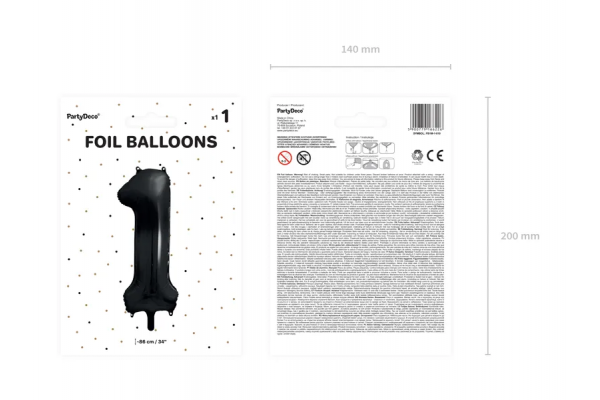 ballon chiffre 1 noir pack