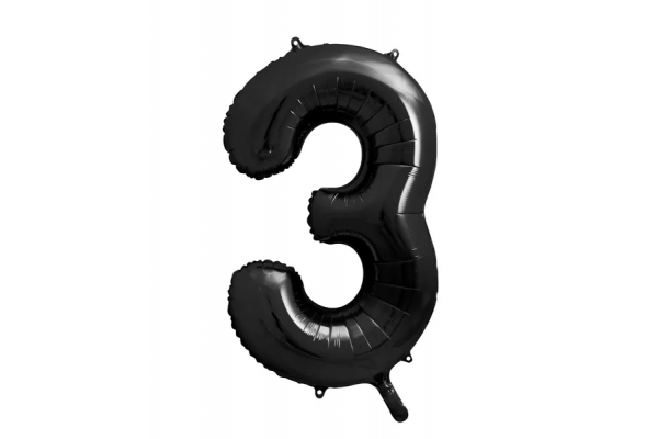 ballon chiffre 3 noire