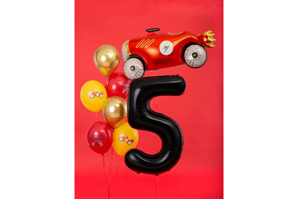 ballon chiffre 5 noir voiture