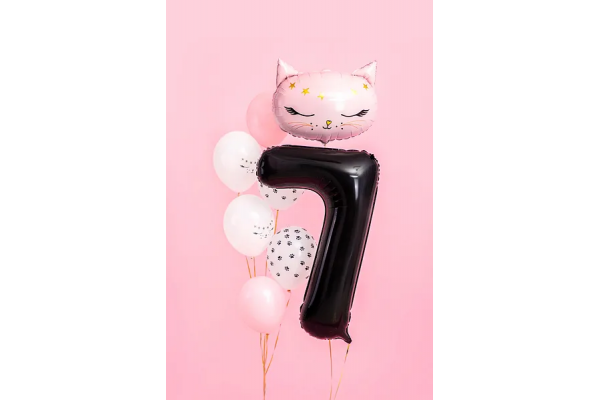 ballon chiffre 7 noir chat