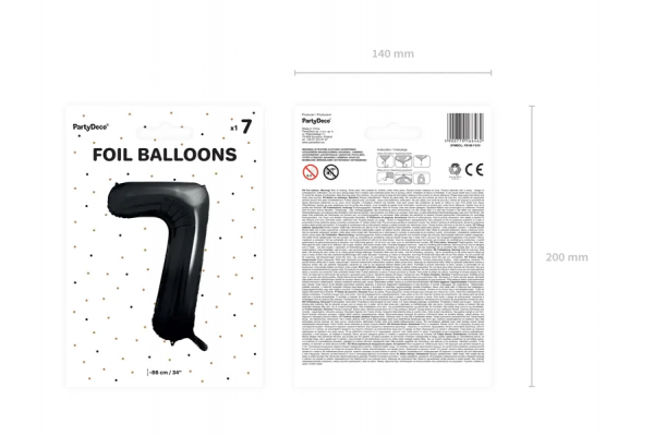 ballon chiffre 7 noir pack