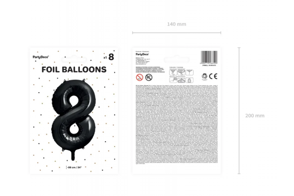 ballon chiffre 8 noir pack