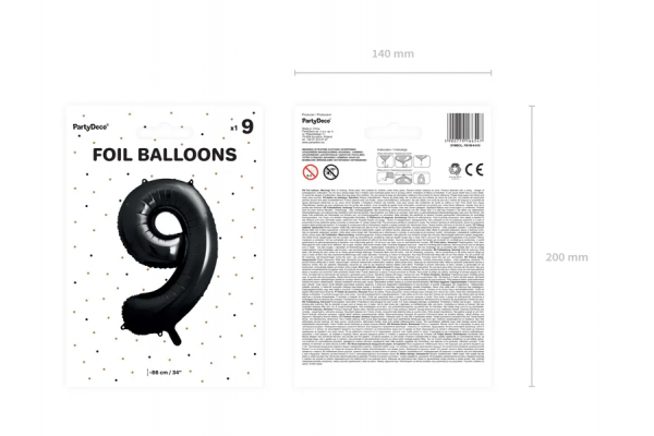 ballon chiffre 9 noir pack