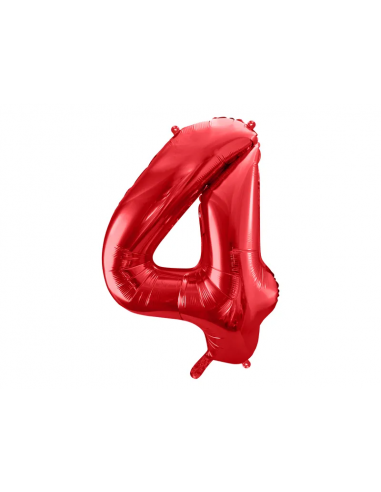 ballon chiffre 4 rouge