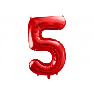 ballon chiffre 5 rouge