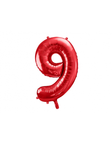 ballon chiffre 9 rouge