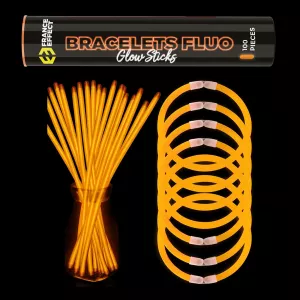 bracelet et paille lumineux orange