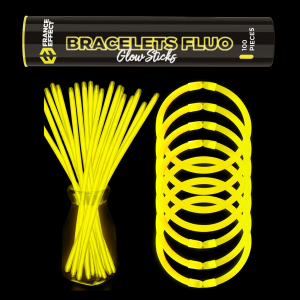 pailles et tubes lumineux jaunes fluos