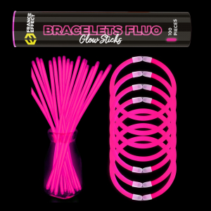 pailles et bracelets lumineux roses fluos