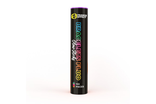 tube de bracelets lumineux multicolors fluos