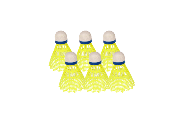 Lot de 6 volants de badminton fluorescent